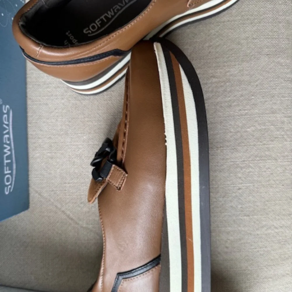 Brown Leather Wedge Loafers - Picture 6 of 7